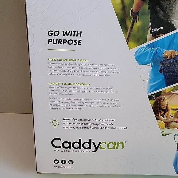 Caddycan Jr  Black Golf Cart Car Camper Hunting Waste Can  new in box - Picture 4 of 11